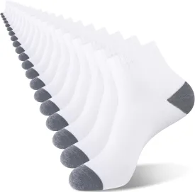 20 Pairs Ankle Socks For Men/Women - Breathable Mens Socks Size 10-13 Mini Crew Quarter Sock Value Pack in Bulk