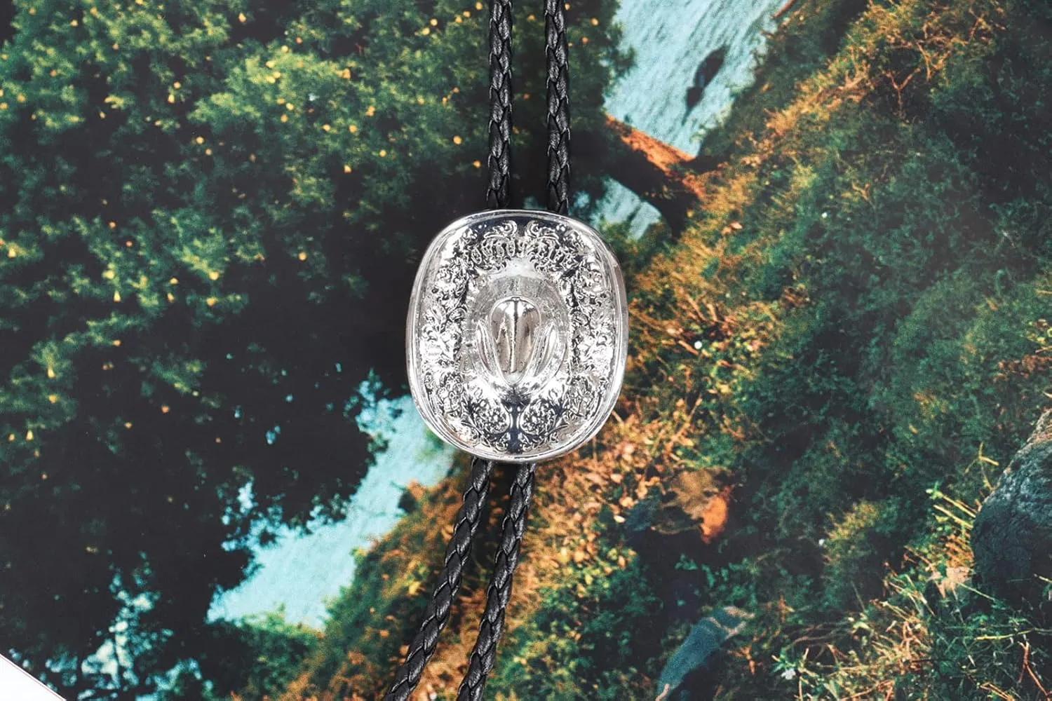 Bolo Ties for Men Western - 3D Cowboy Hat Design With Vintage Boots, Western Bolotie Bola Tie