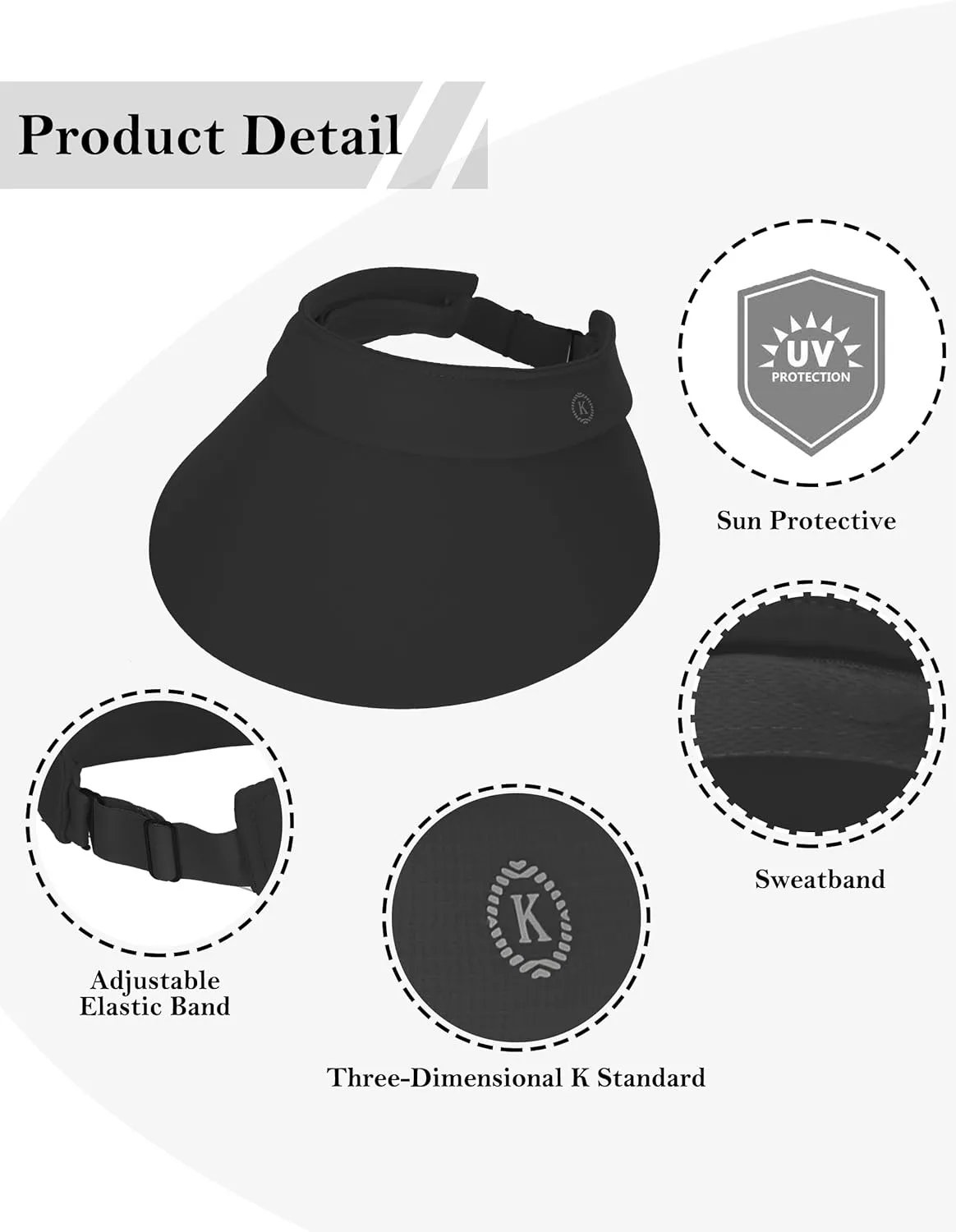LA CARRIE Women Sun Hats Detachable Wide Brim UV Protection UPF 50  Summer Beach Visor for Outdoor Sports