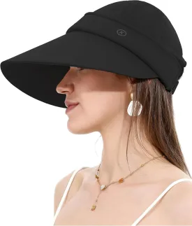 LA CARRIE Women Sun Hats Detachable Wide Brim UV Protection UPF 50  Summer Beach Visor for Outdoor Sports
