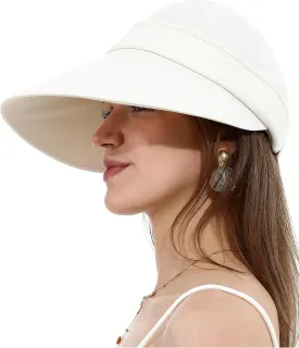 LA CARRIE Women Sun Hats Detachable Wide Brim UV Protection UPF 50  Summer Beach Visor for Outdoor Sports