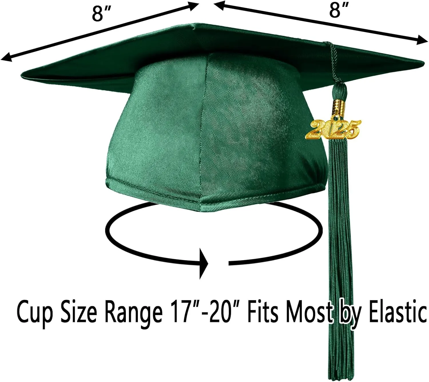 Preschool and Kindergarten Shiny Graduation Cap with 2025 Tassel Charm Rich in Color