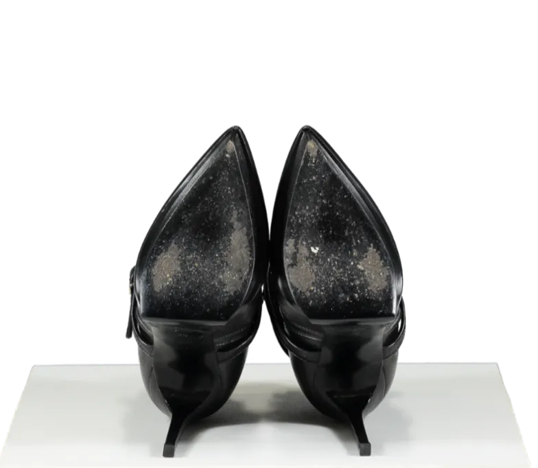 Saint Laurent Black Platform Leather Ankle Boots UK 7 EU 40 👠