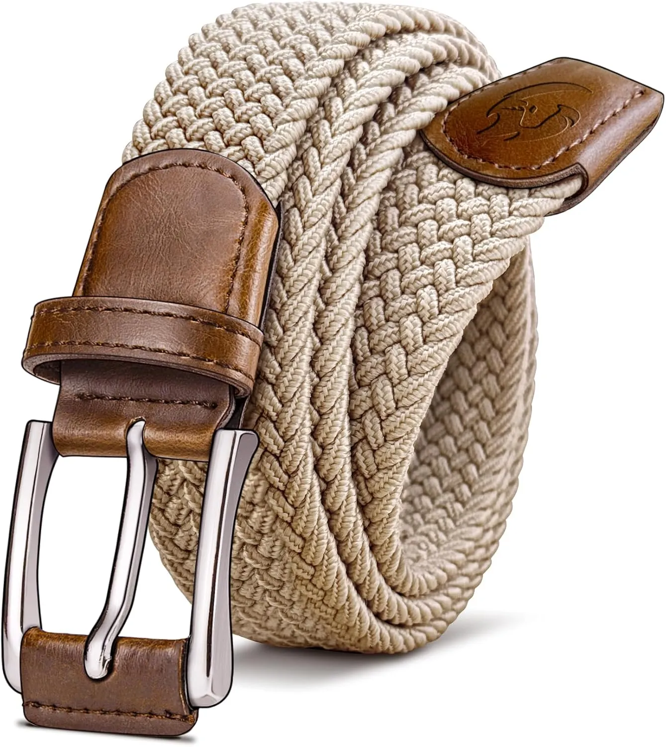 Stretch Braided Belt for Men -Mens Gift Elastic Woven Golf Belt 1 3/8"- for Golf Jeans Casual Wear
