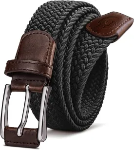 Stretch Braided Belt for Men -Mens Gift Elastic Woven Golf Belt 1 3/8"- for Golf Jeans Casual Wear